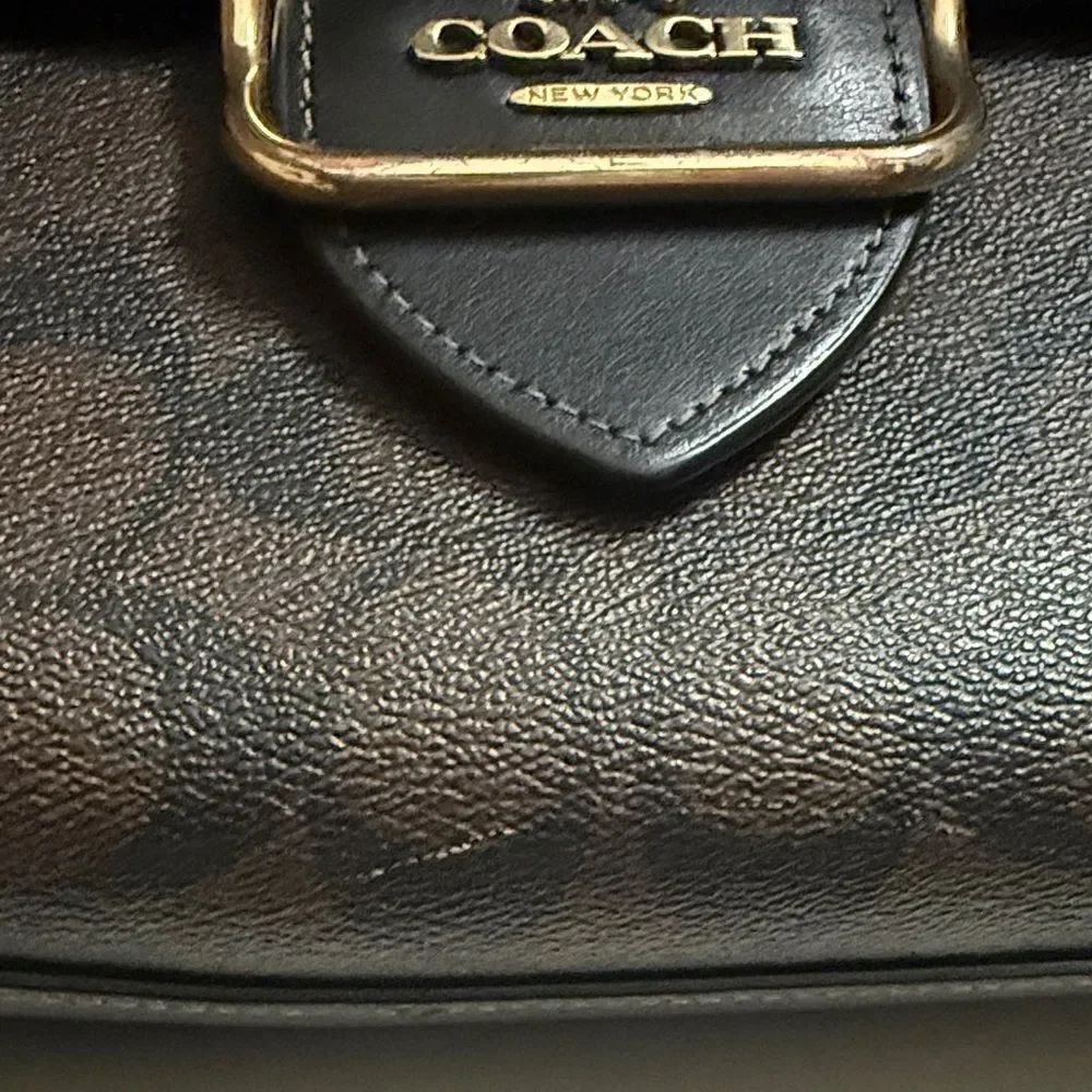 Coach Top Handle Satchel In Color Block Signature Canvas With Rivets - Picture 6 of 6